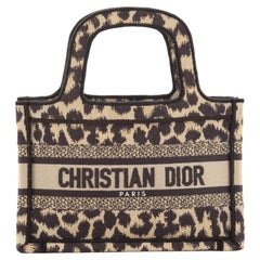 Christian Dior Book Tote Mizza Embroidered Canvas Mini