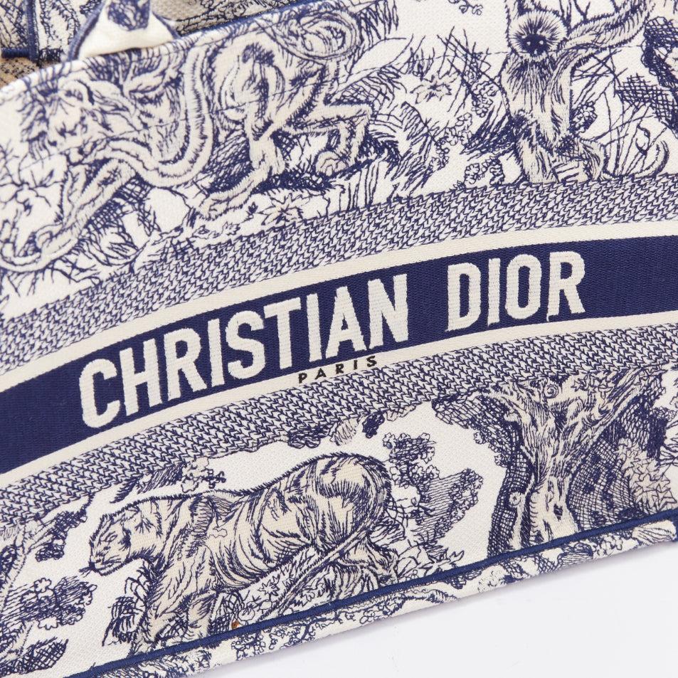 CHRISTIAN DIOR Book Tote navy cream Toile de Jouy canvas bag For Sale 2