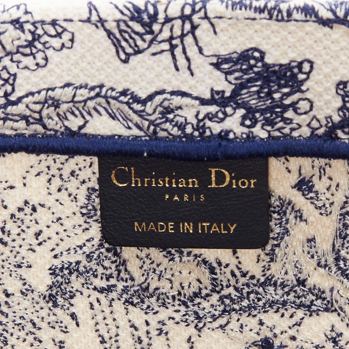CHRISTIAN DIOR Book Tote navy cream Toile de Jouy canvas bag For Sale 4