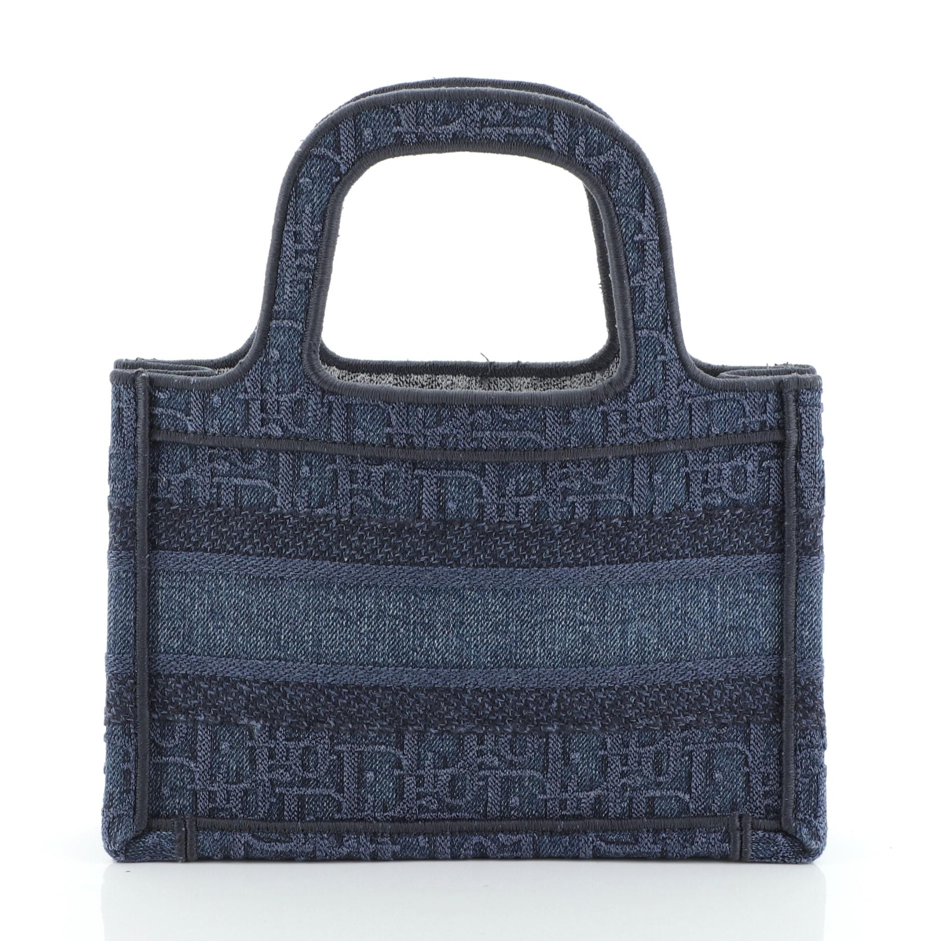 dior book tote denim