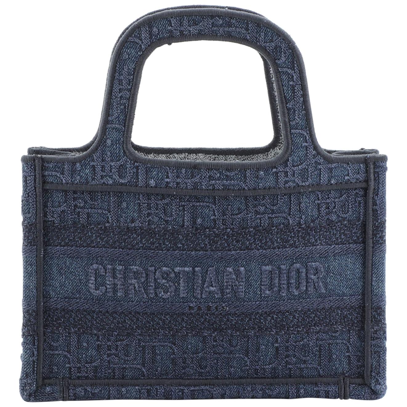 Christian Dior Book Tote Oblique Denim Mini