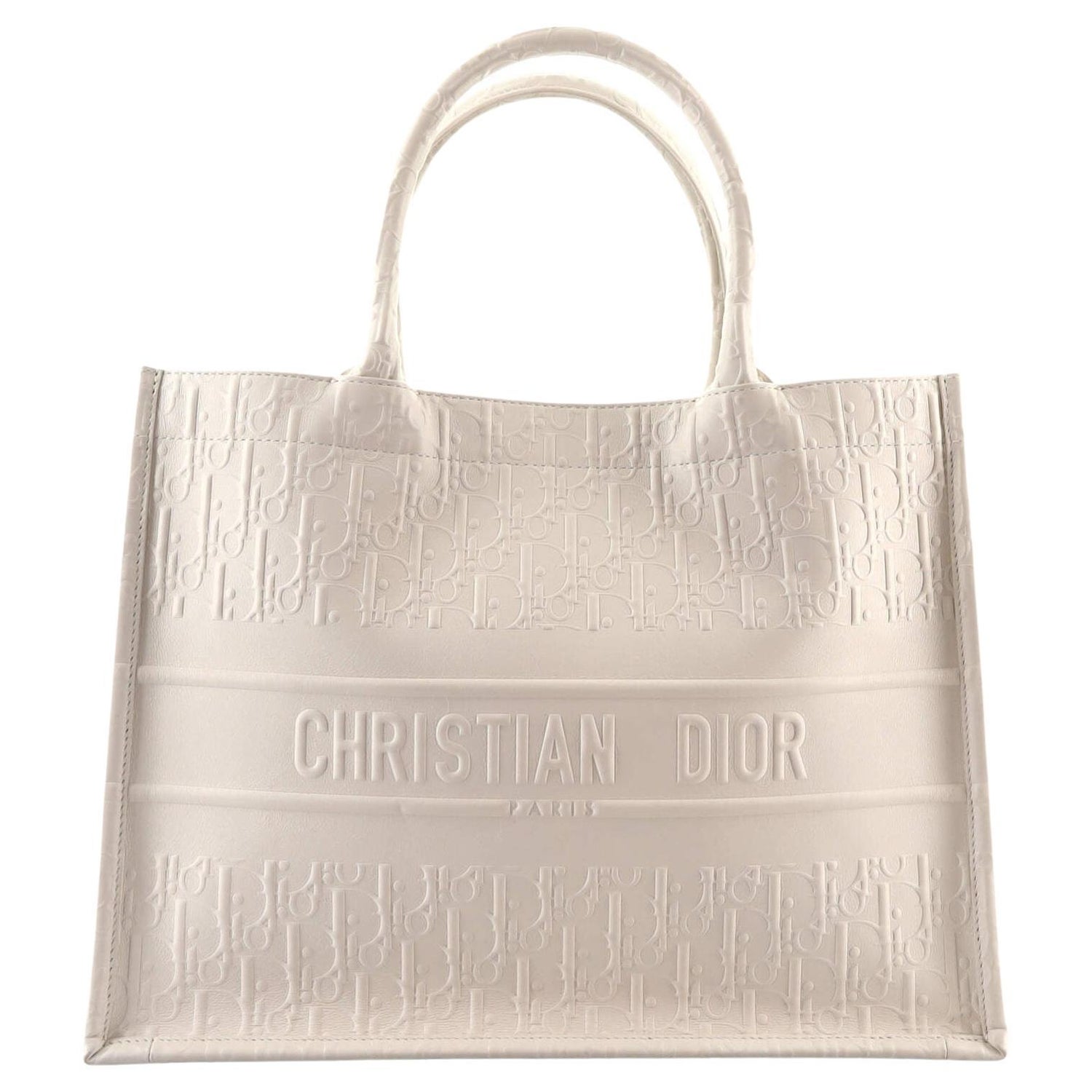 Christian Dior Book Tote Oblique Embossed Calfskin Small at 1stDibs