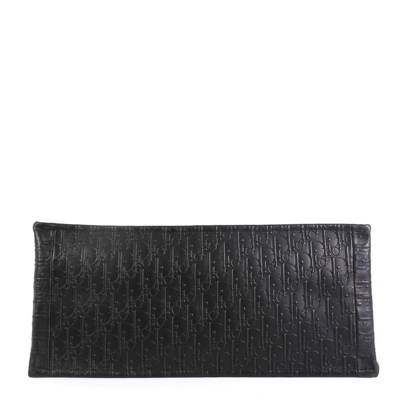 Christian Dior Book Tote Oblique Embossed Leather In Good Condition In NY, NY