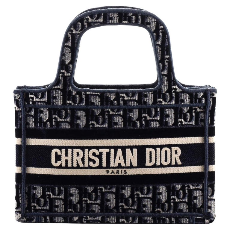 Christian Dior Book Tote Oblique Velvet Mini at 1stDibs