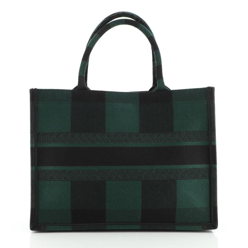 Christian Dior Book Tote Plaid Canvas Small In Good Condition In NY, NY