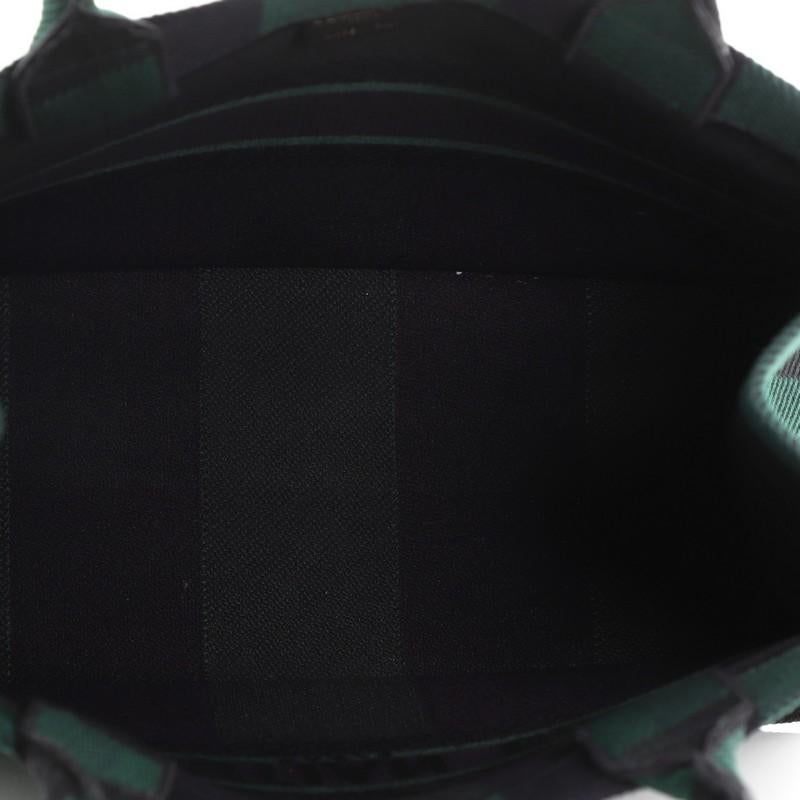 Black Christian Dior Book Tote Plaid Canvas Small