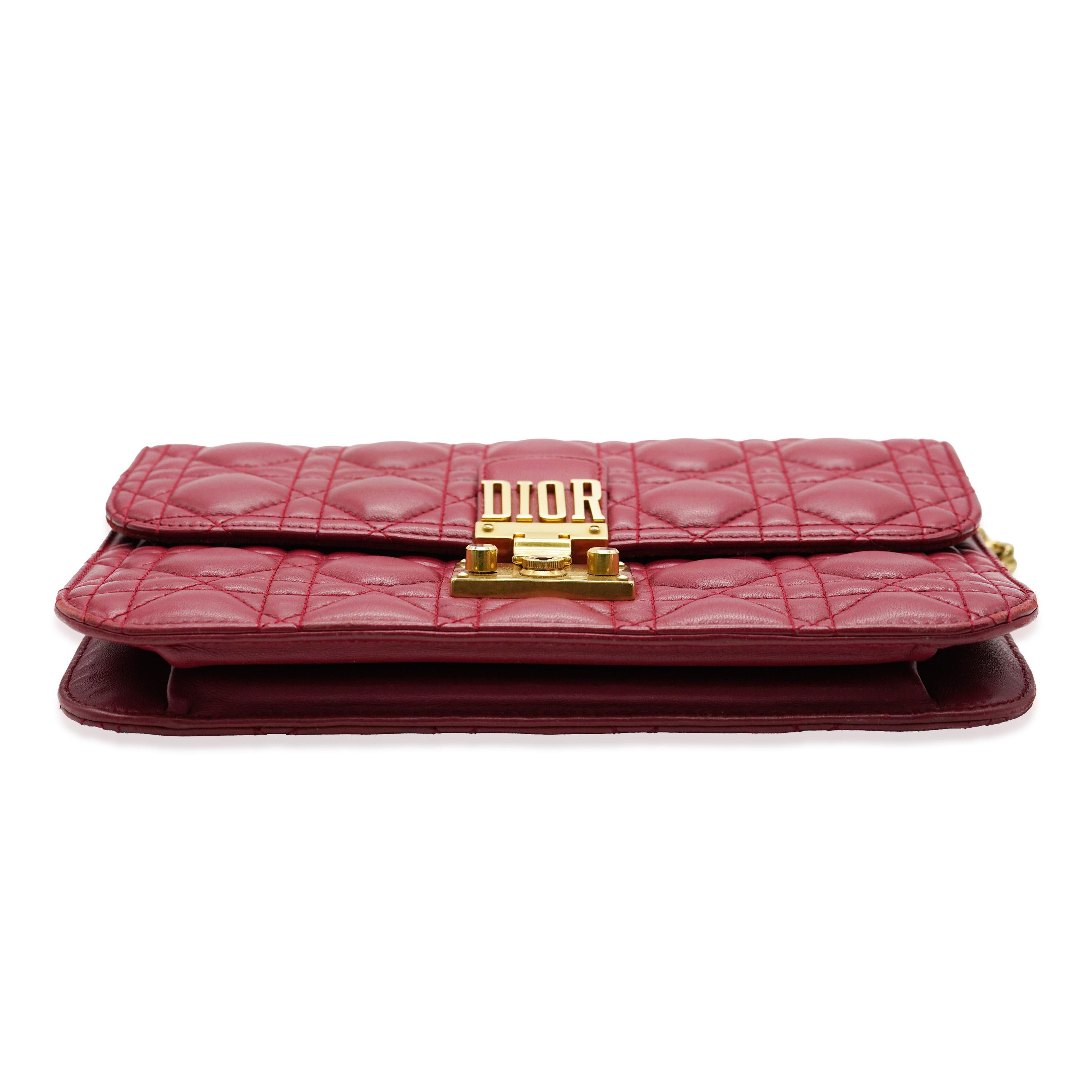 Christian Dior Bordeaux Lambskin Cannage Medium Dioraddict Flap Bag For Sale 1