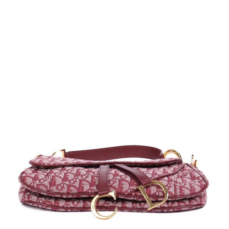 Christian Dior Bordeaux Monogram Canvas and Calfskin Leather Double ...