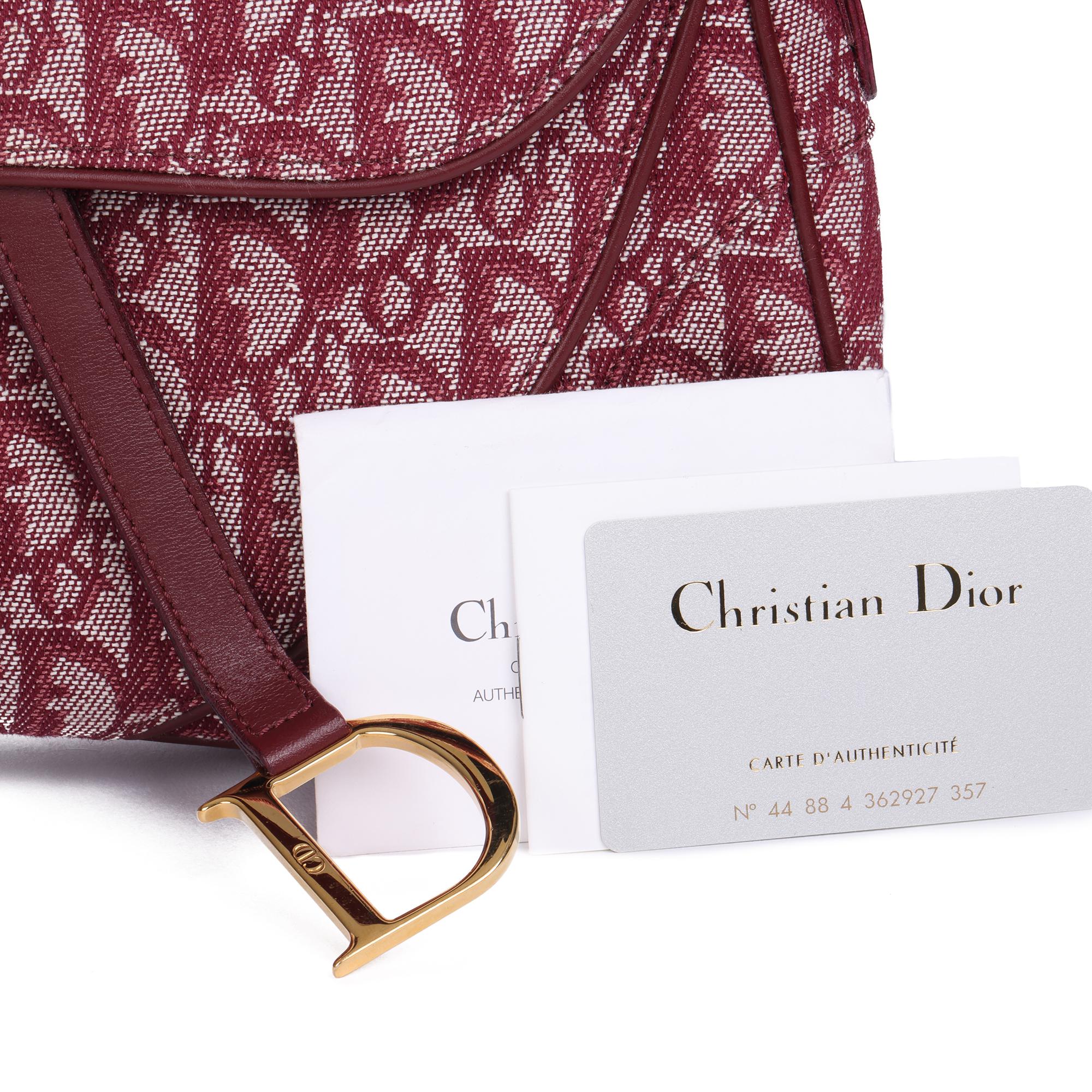 Christian Dior Bordeaux Monogram Canvas & Calfskin Leather Double Saddle Bag 2