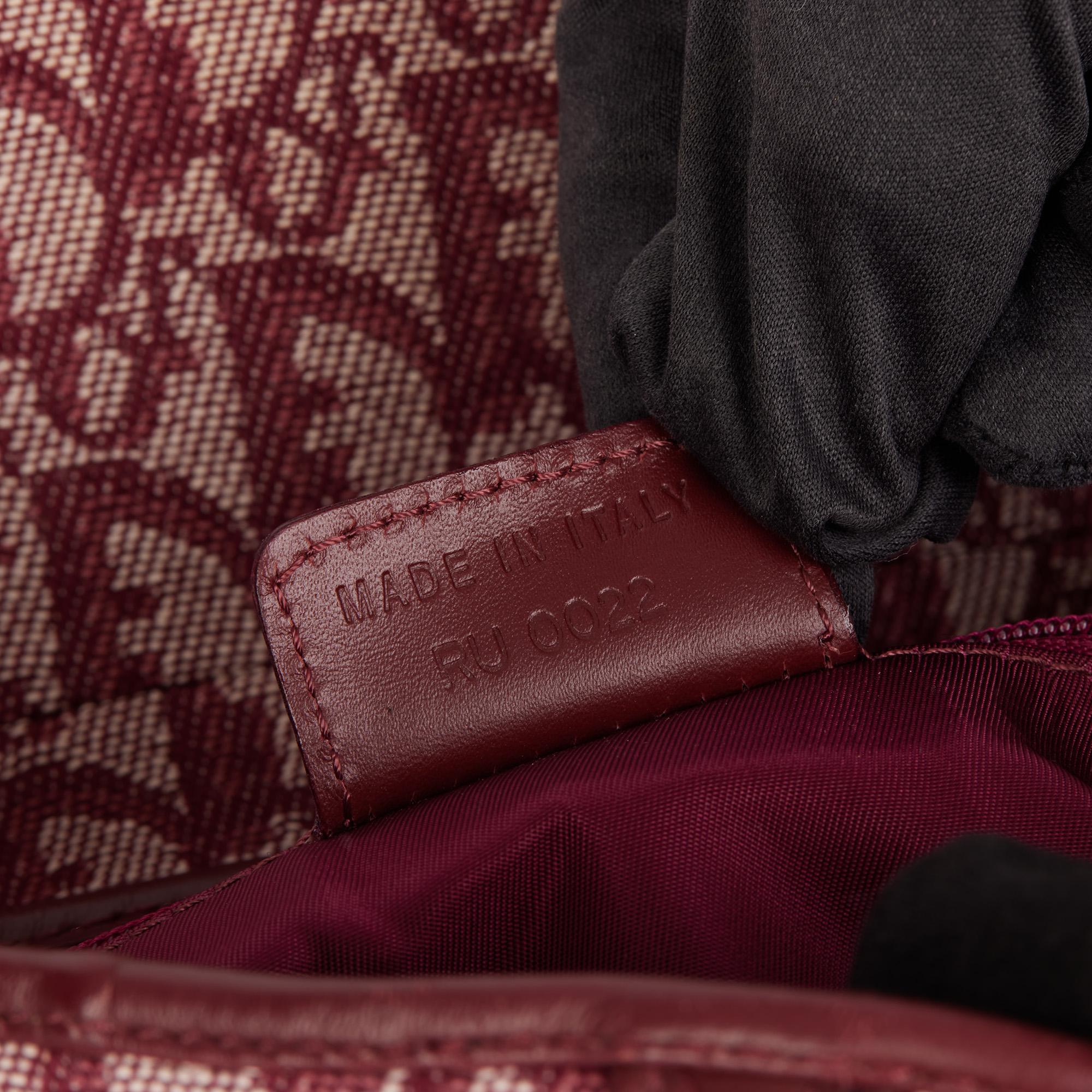 Christian Dior Bordeaux Monogram Canvas & Calfskin Leather Vintage Double Saddle 1