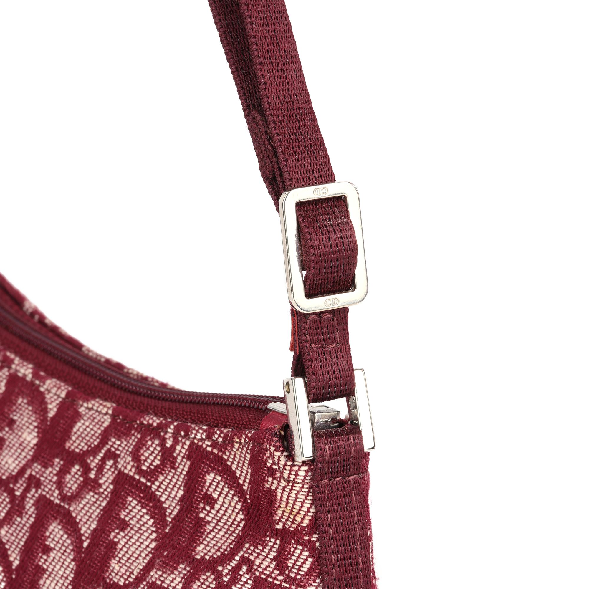 CHRISTIAN DIOR Bordeaux Monogram Canvas Pochette 1