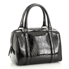 Christian Dior Boston Bag Embossed Patent Mini