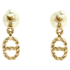 Christian Dior Boucles Clou Stammeskunst Goldene Gliederohrstecker Ohrstecker