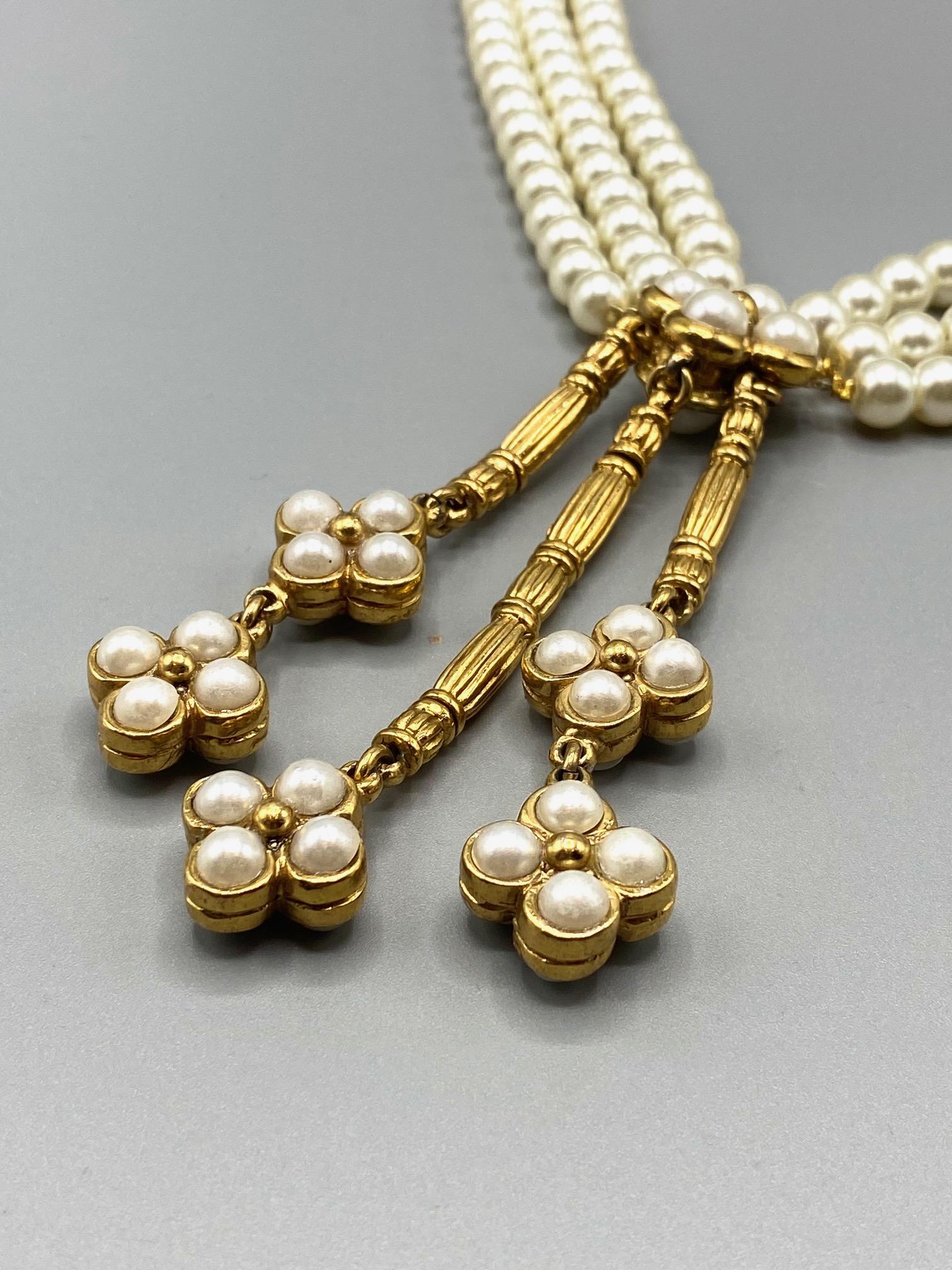 Christian Dior Boutique 1980s Pearl Pendant Necklace 5