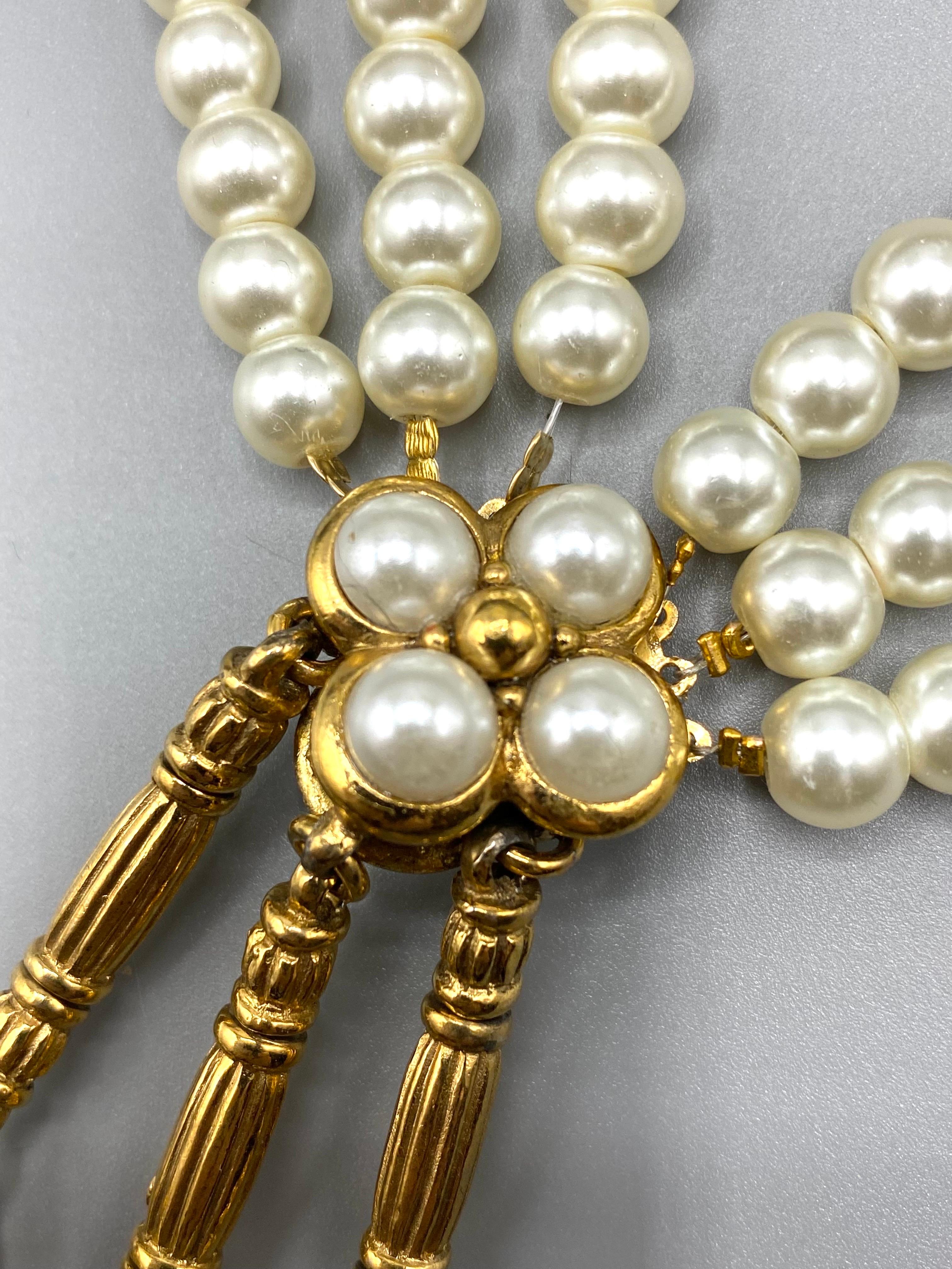 Christian Dior Boutique 1980s Pearl Pendant Necklace 9