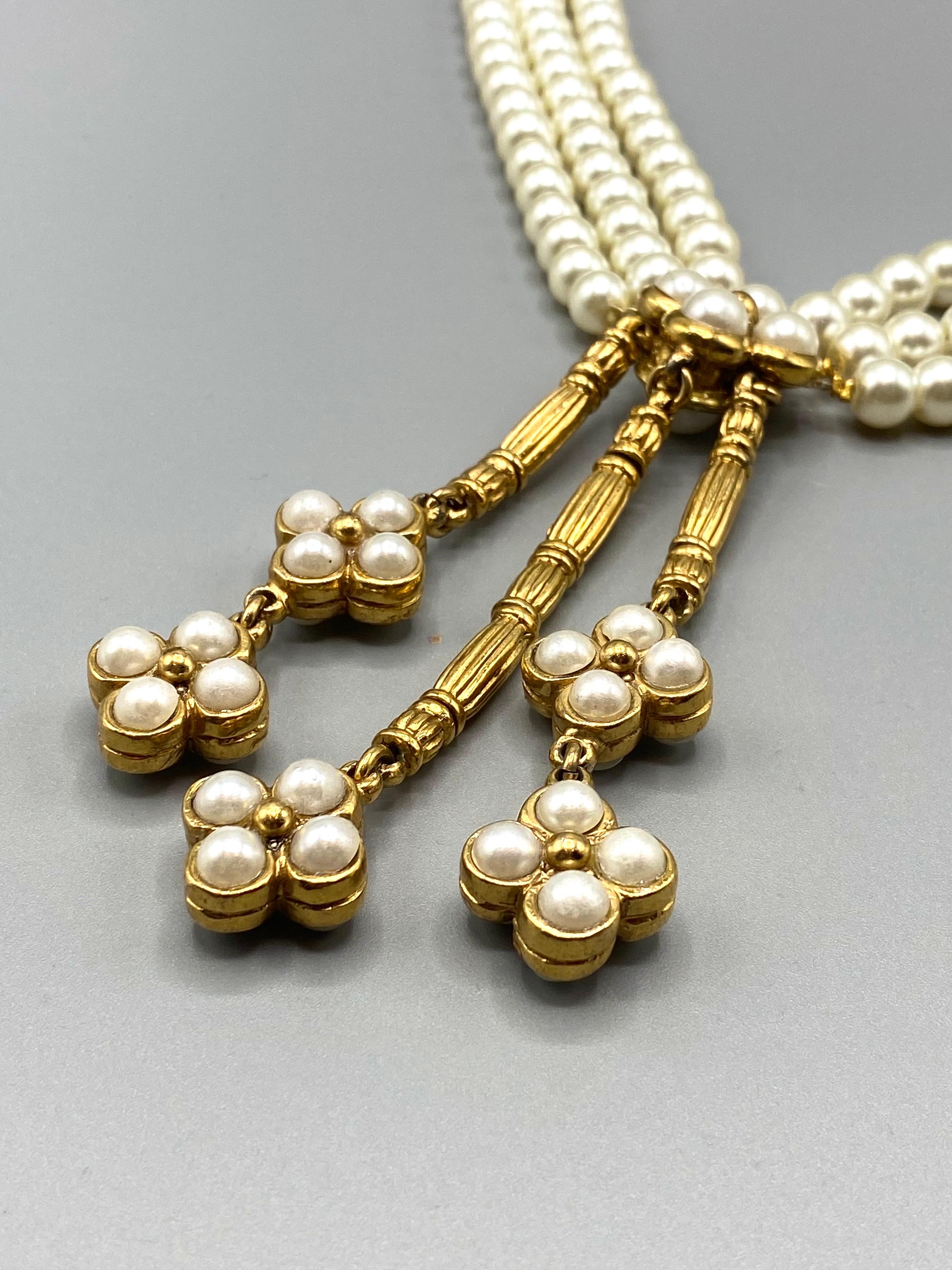 Christian Dior Boutique 1980s Pearl Pendant Necklace 10