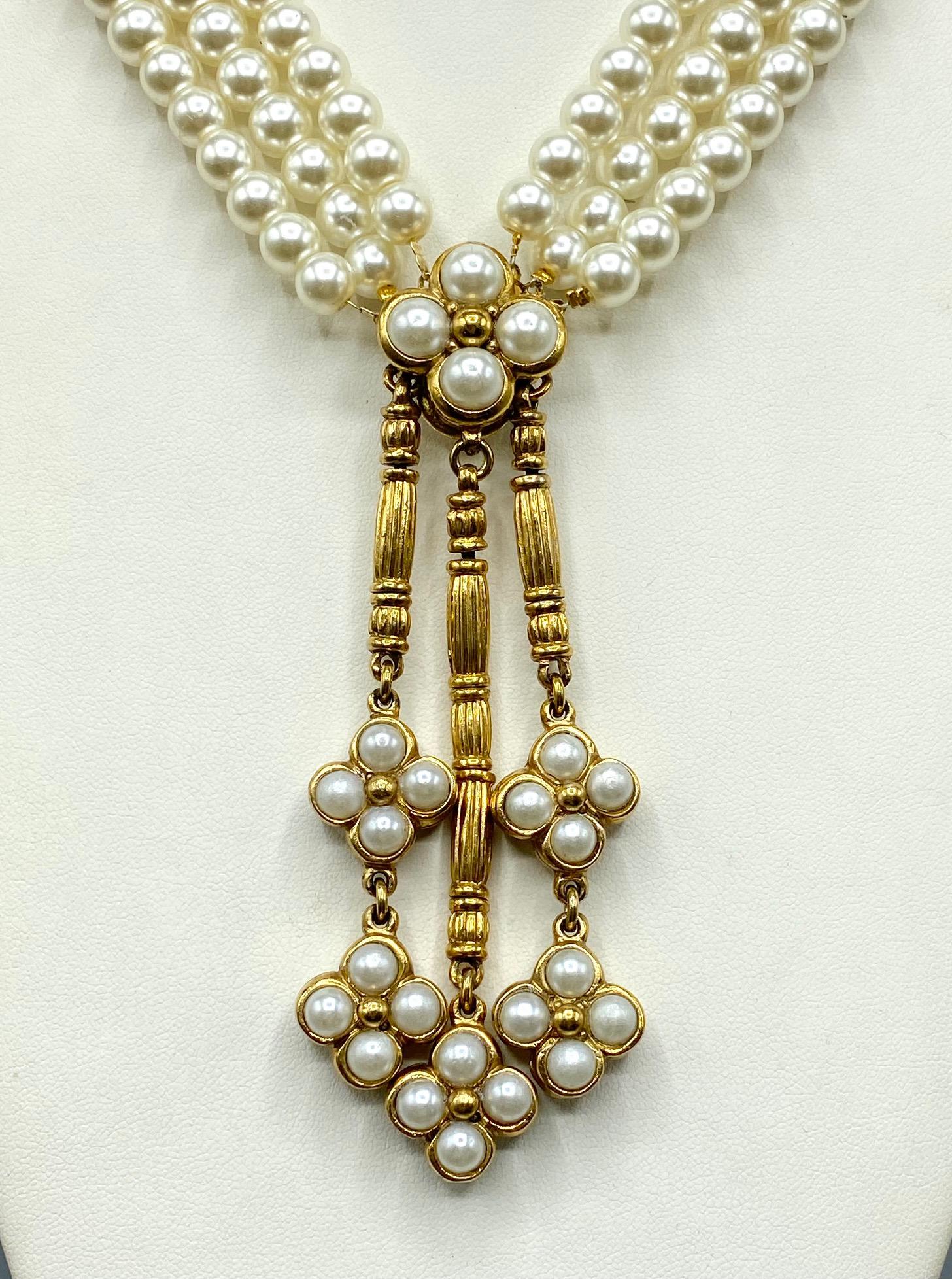 Women's or Men's Christian Dior Boutique 1980s Pearl Pendant Necklace