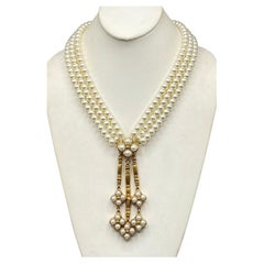 Vintage Christian Dior Boutique 1980s Pearl Pendant Necklace