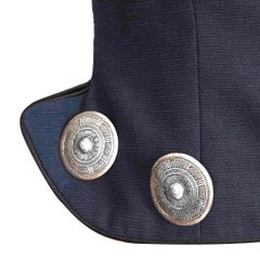 Christian Dior Boutique 1980s Vintage Navy Grosgrain Silk Jacket inc 10 Brooches