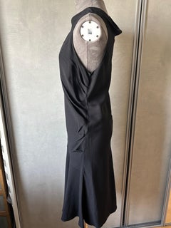 Christian Dior Boutique Black Draped Acetate Blend Dress – Made in France