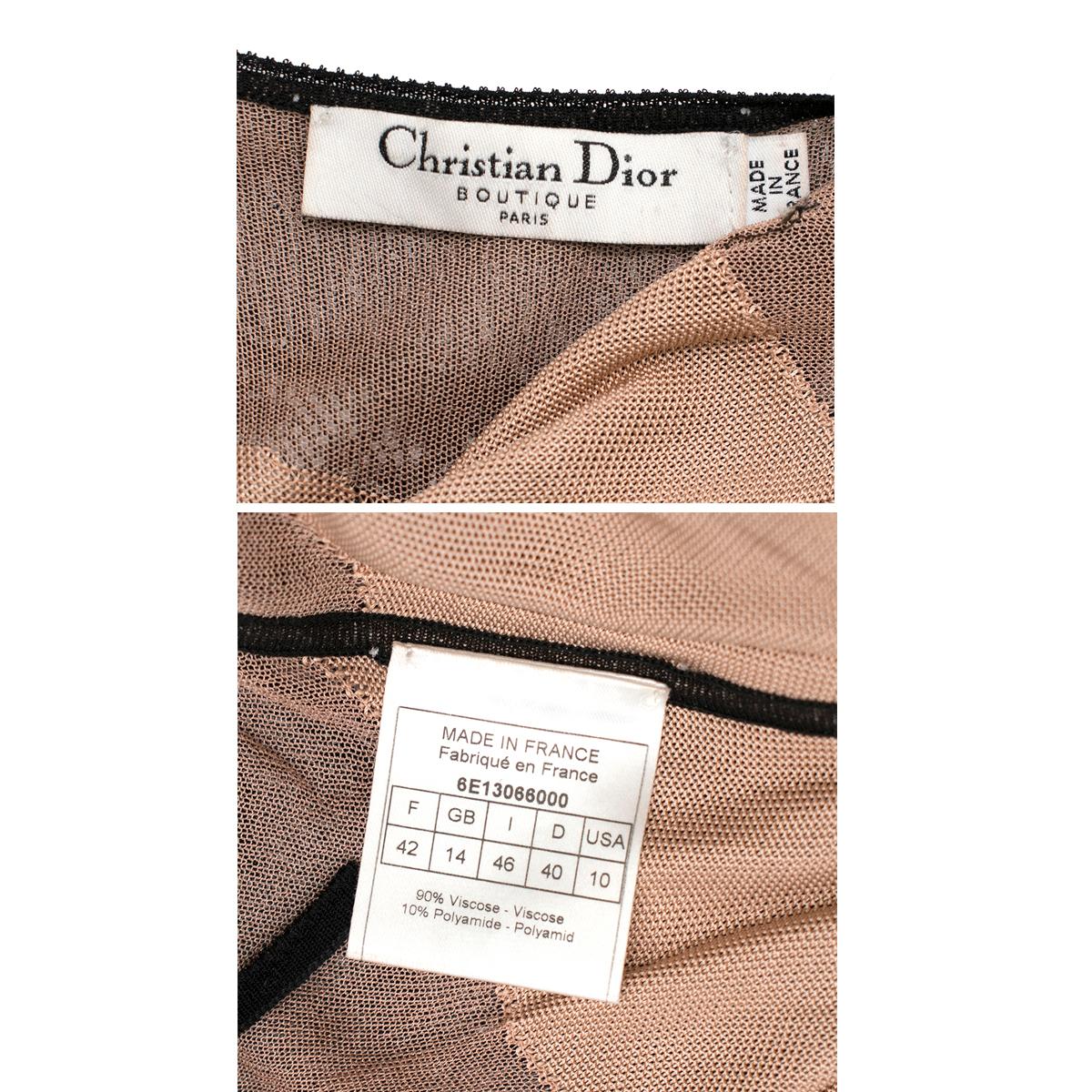 Christian Dior Boutique Black & Nude Lace Dress - Size L 4