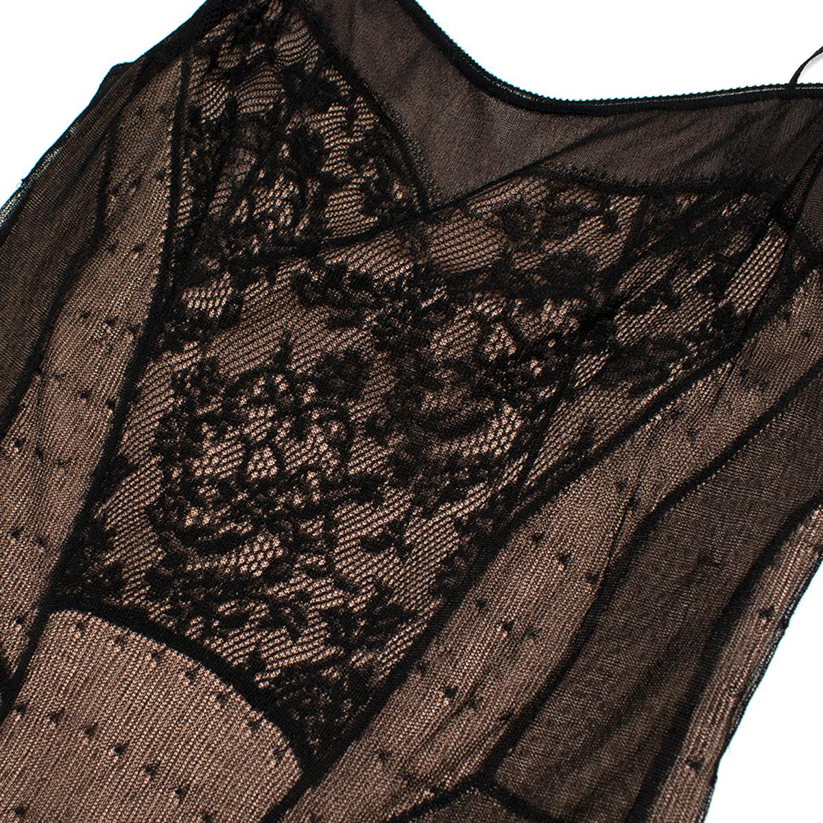 Christian Dior Boutique Black & Nude Lace Dress - Size L In New Condition In London, GB