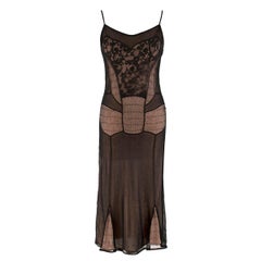 Christian Dior Boutique Black & Nude Lace Dress - Size L