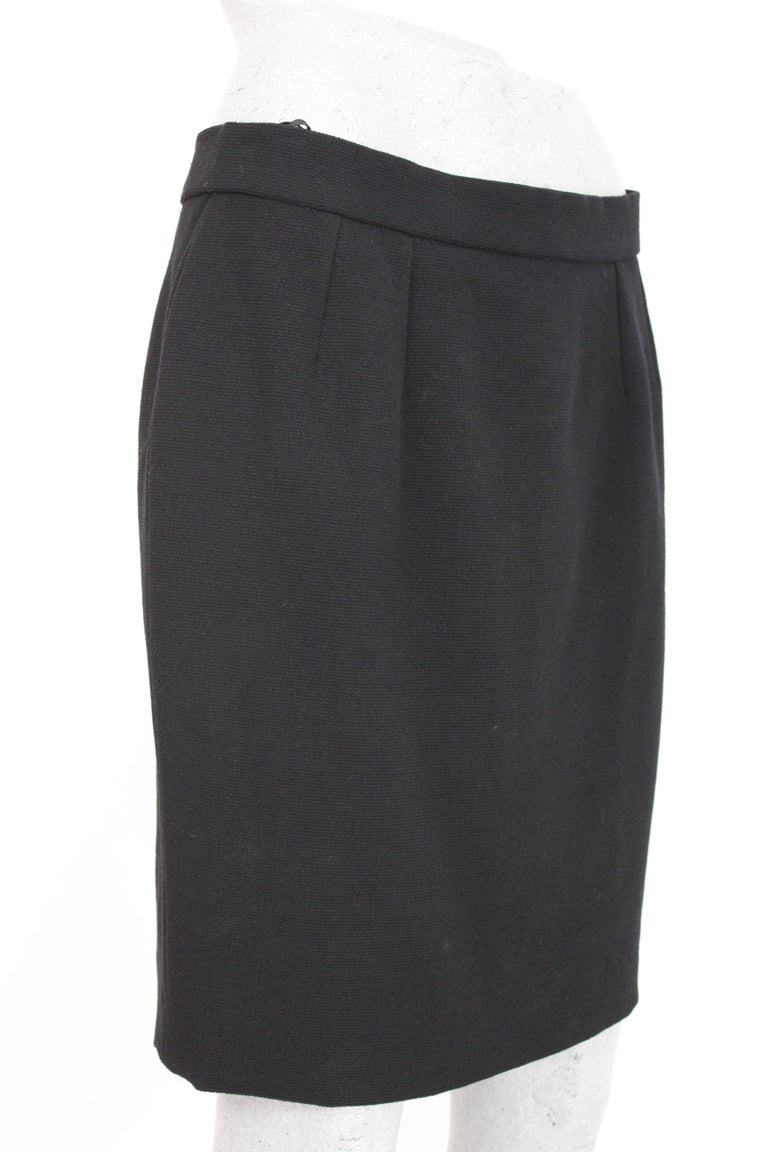 Christian Dior Boutique Black Wool Evening Sheath Short Skirt 1980s For ...