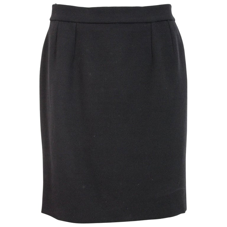 Christian Dior Boutique Black Wool Evening Sheath Short Skirt 1980s For ...