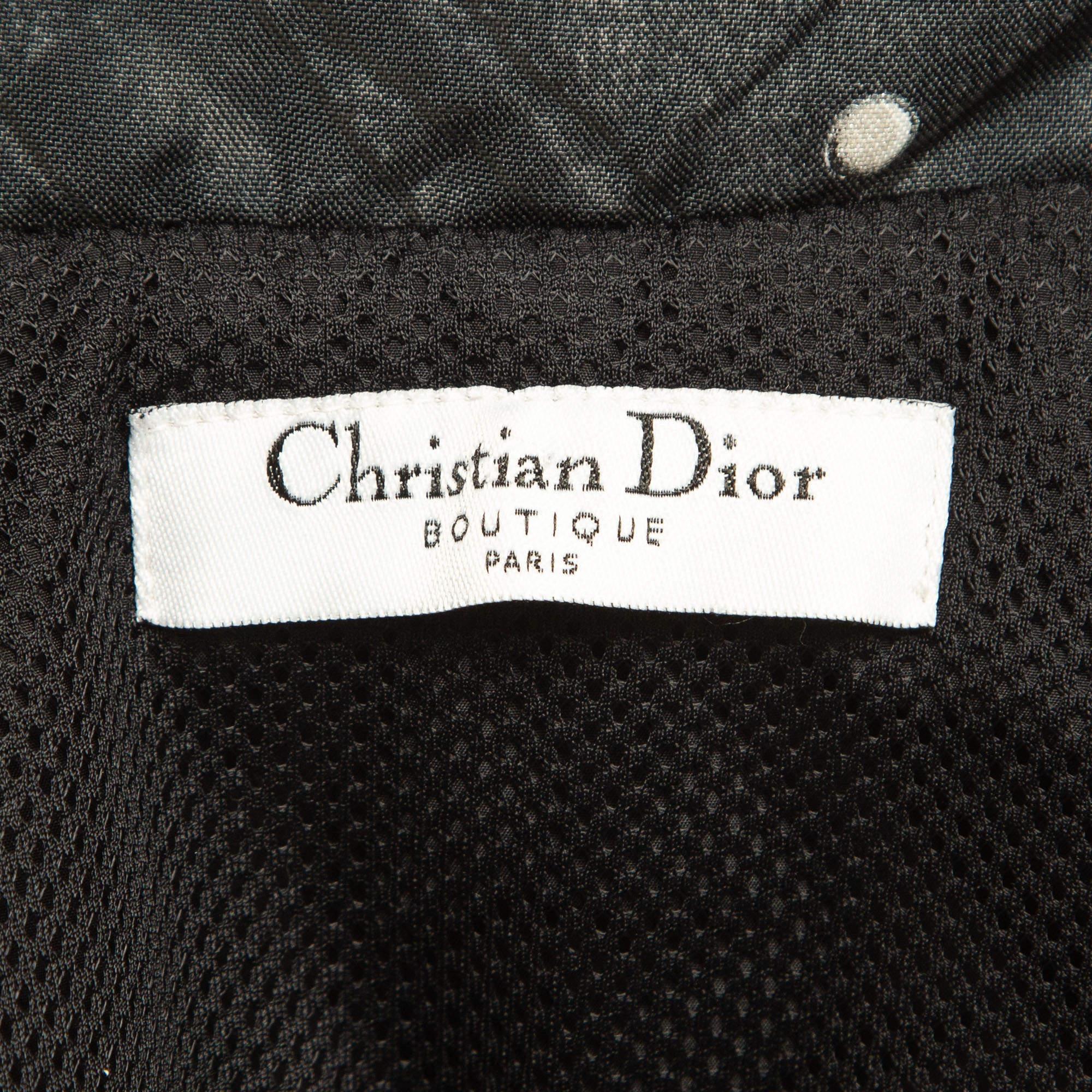 Christian Dior Boutique Blue/Black Denim and Leather Print Synthetic Ski Suit M In Good Condition In Dubai, Al Qouz 2