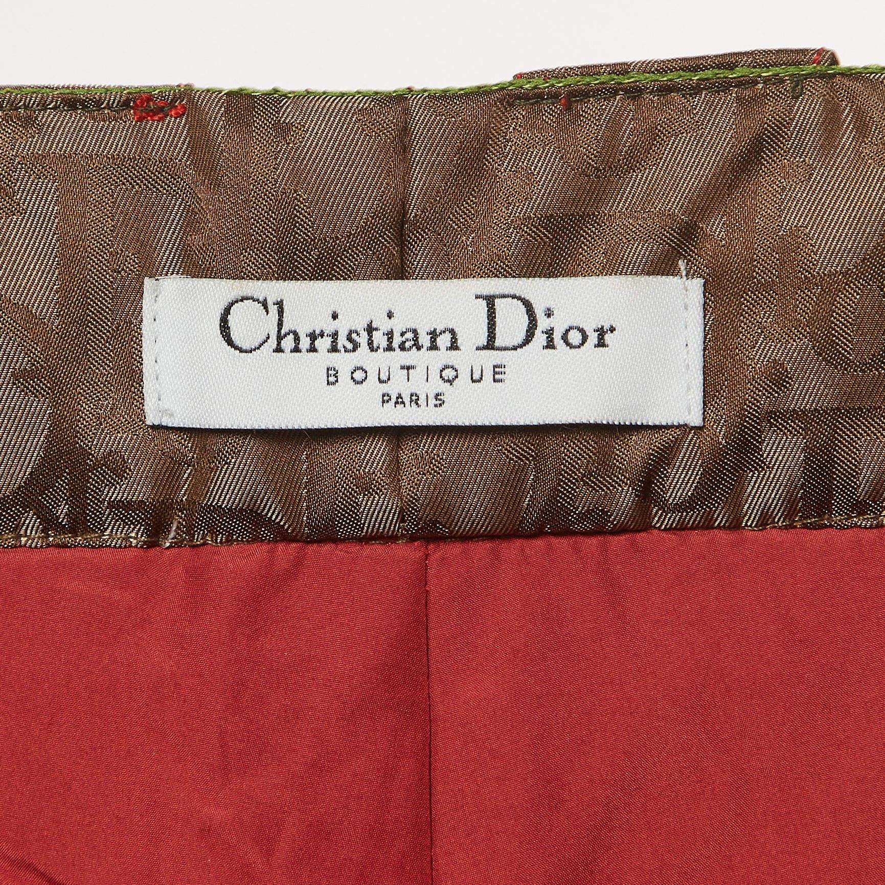 Christian Dior Boutique Brown Logo Monogram Synthetic Rasta Ski Pants M 1