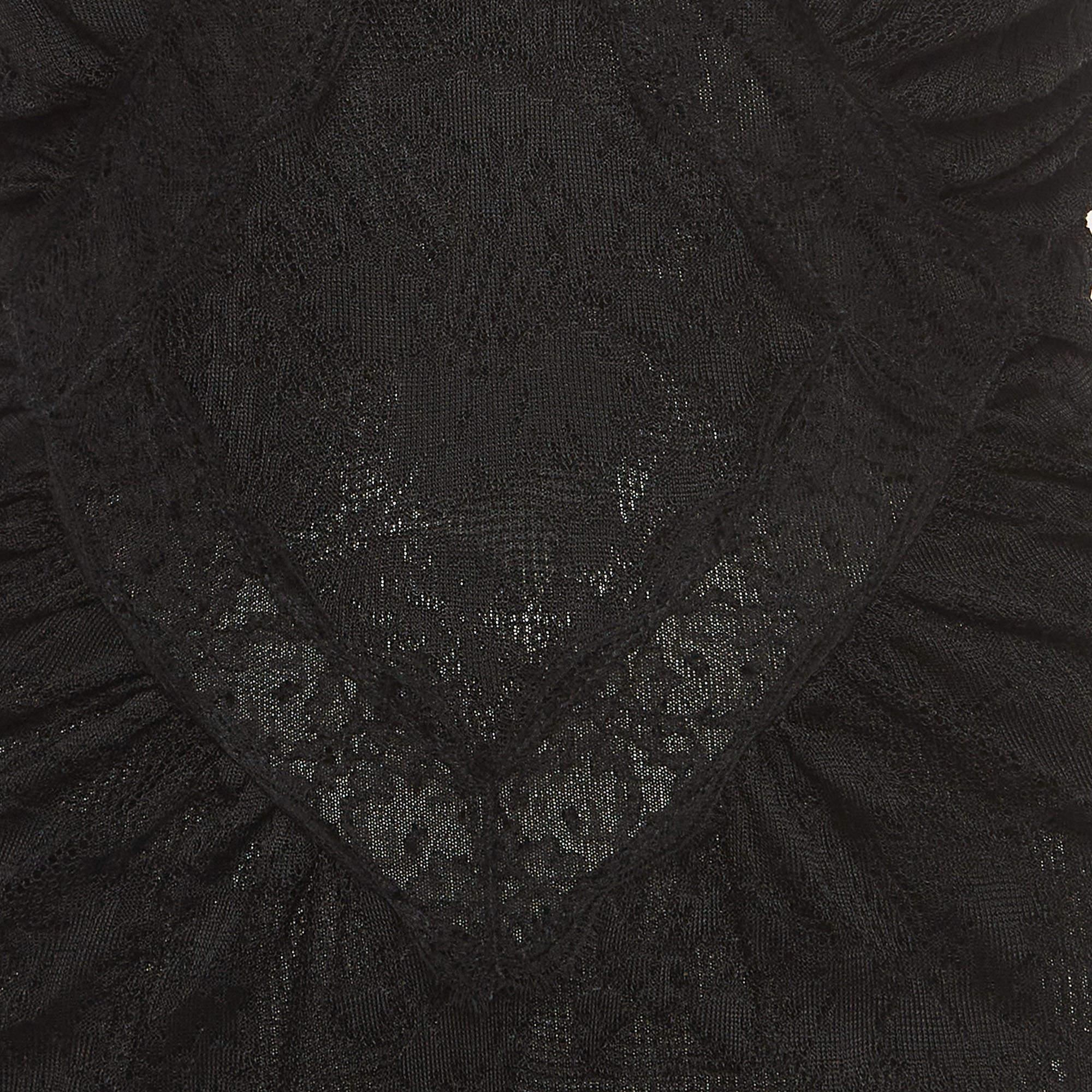 Women's Christian Dior Boutique by John Galliano Black Sheer Lace Midi Dress L