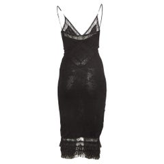 Antique Christian Dior Boutique by John Galliano Black Sheer Lace Midi Dress L