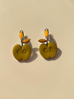 Christian Dior Boutique by John Galliano — Enamel Apple Clip-On Earrings