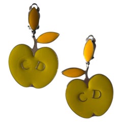 Christian Dior Boutique by John Galliano — Enamel Apple Clip-On Earrings