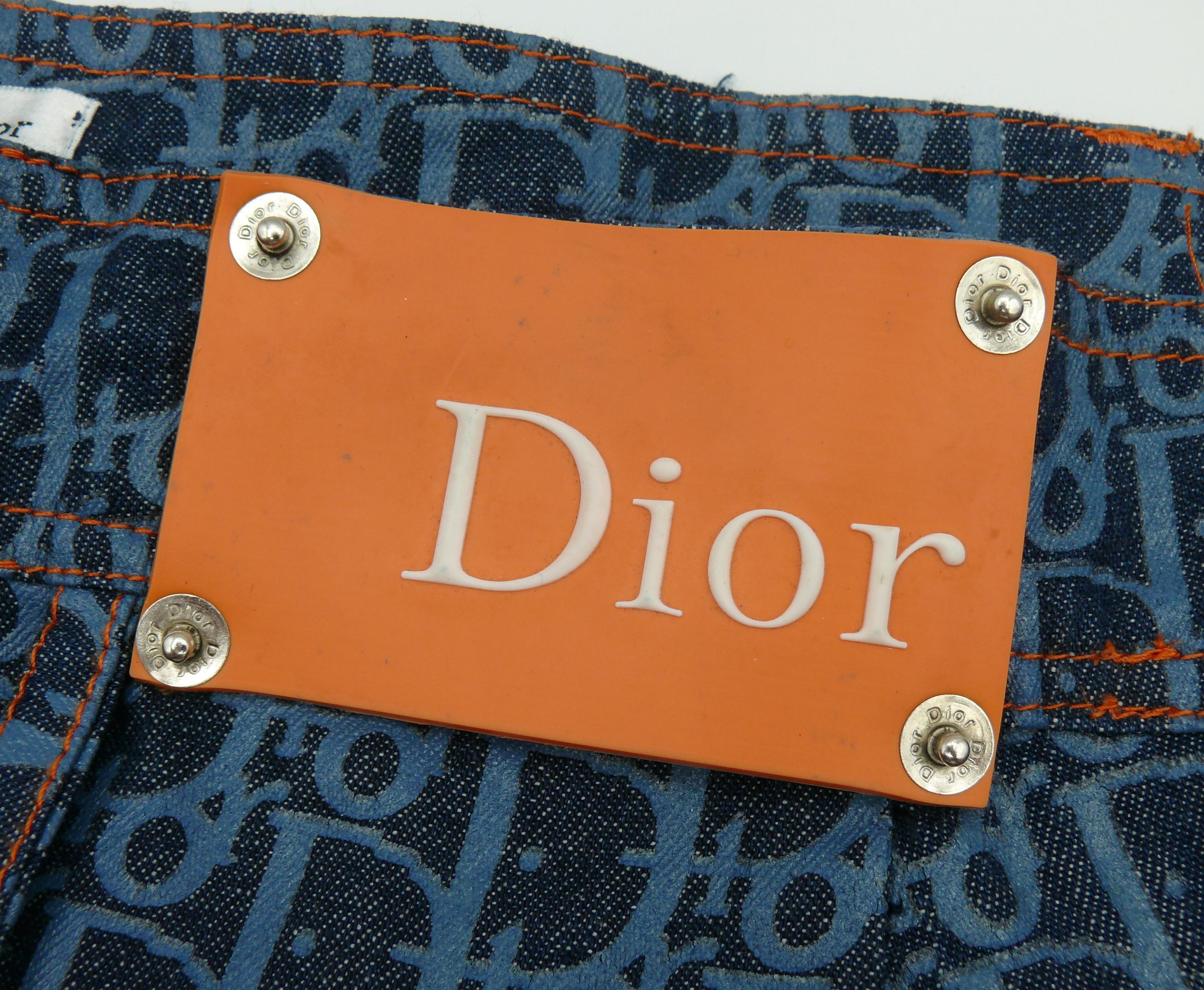 Christian Dior Boutique by John Galliano Vintage Trotter Denim Rock US Größe 6 im Angebot 5