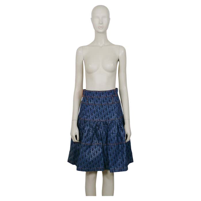 Christian Dior Boutique by John Galliano Vintage Trotter Denim Skirt US ...