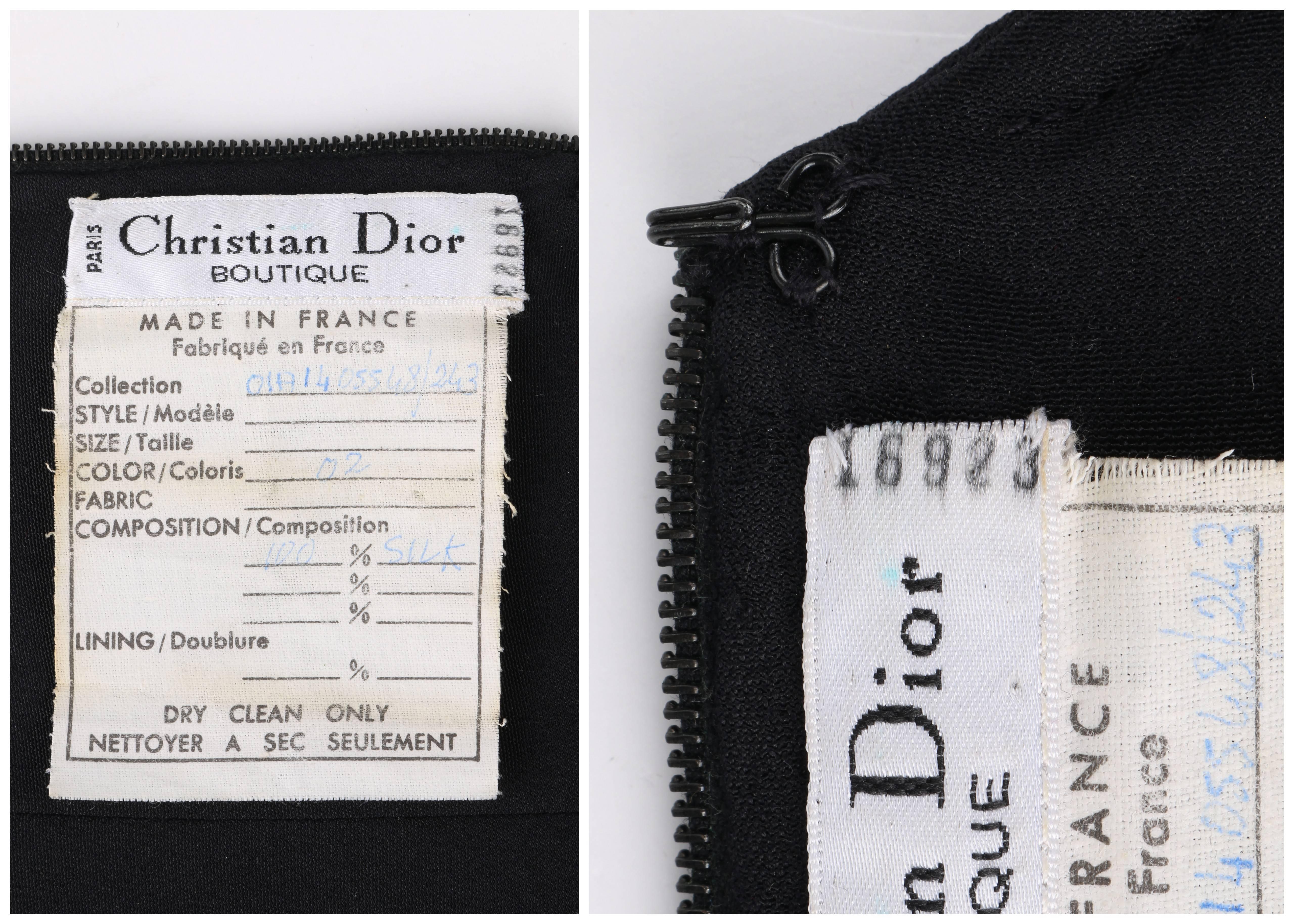 CHRISTIAN DIOR Boutique c.1990s Haute Couture Numbered Black Silk Sequin Bustier For Sale 2