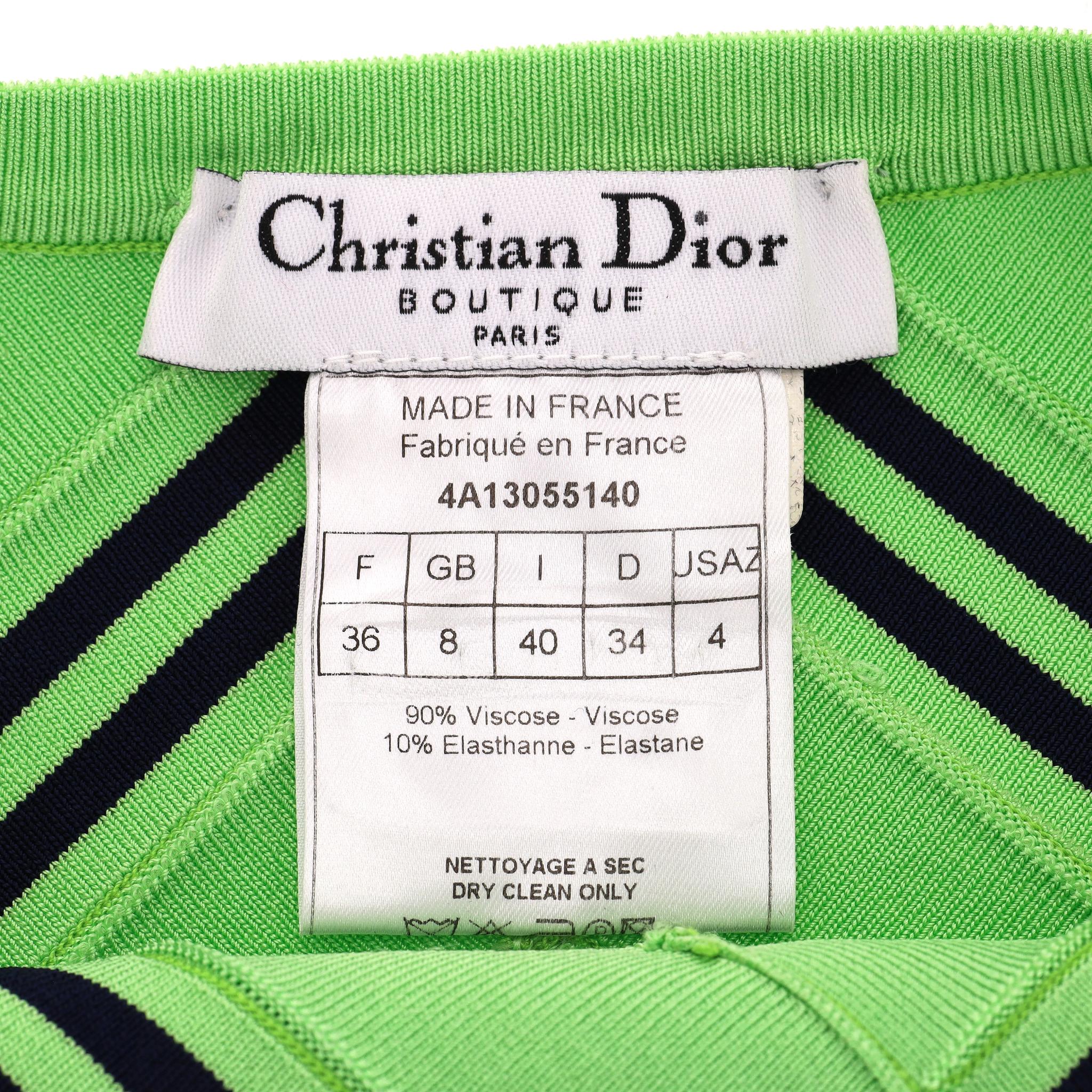 Christian Dior Boutique Oberteil mit Chevron-Streifenmuster für Damen oder Herren im Angebot