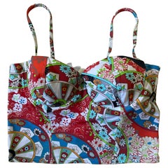 Christian Dior Boutique Corset Bustier Top – Multicolor Floral Print