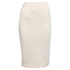 Christian Dior Boutique Cream Wool Blend Pencil Skirt M