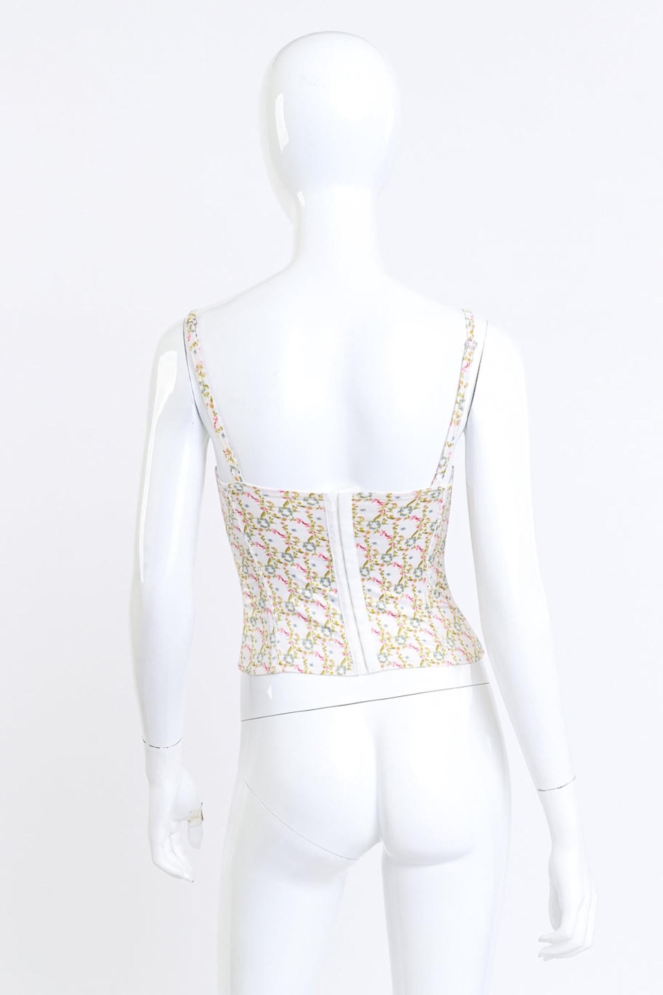 Gray Christian Dior Boutique Floral Print Bustier (S/M) For Sale