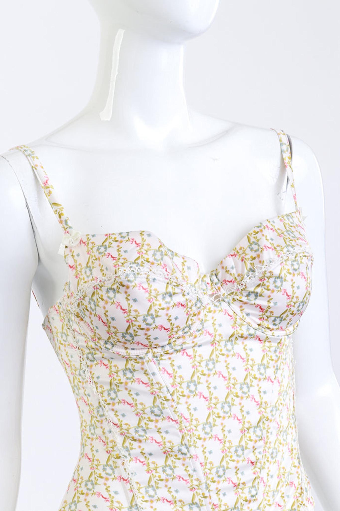 Christian Dior Boutique Floral Print Bustier (S/M) In Good Condition For Sale In Montreal, Quebec