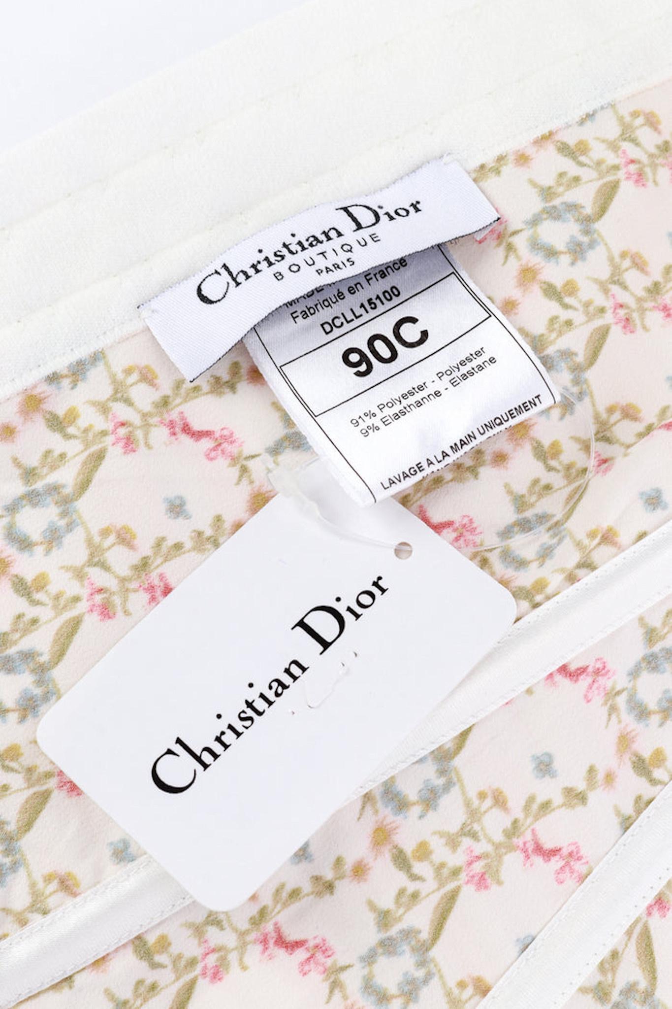 Women's Christian Dior Boutique Floral Print Bustier (S/M) For Sale
