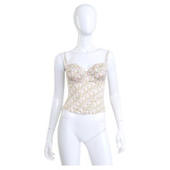 Christian Dior Boutique Bustier mit Blumendruck (S/M)