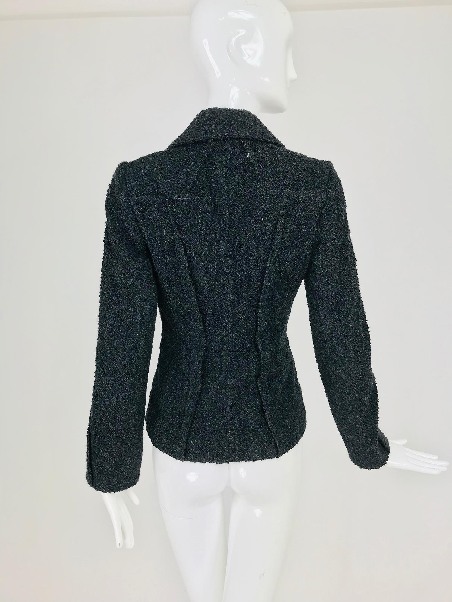 Christian Dior Boutique Grey Boucle Outside Seam Jacket 4