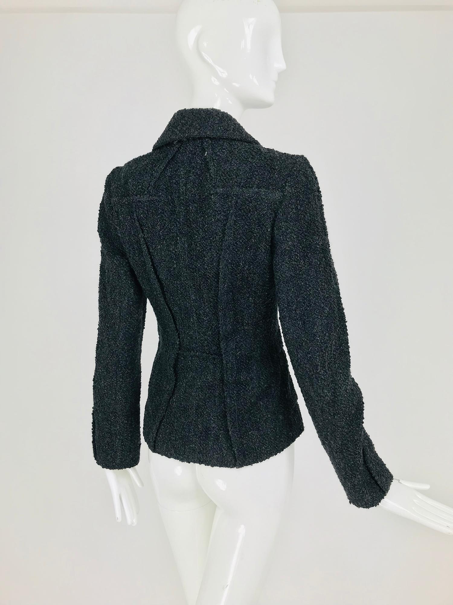 Christian Dior Boutique Grey Boucle Outside Seam Jacket 5