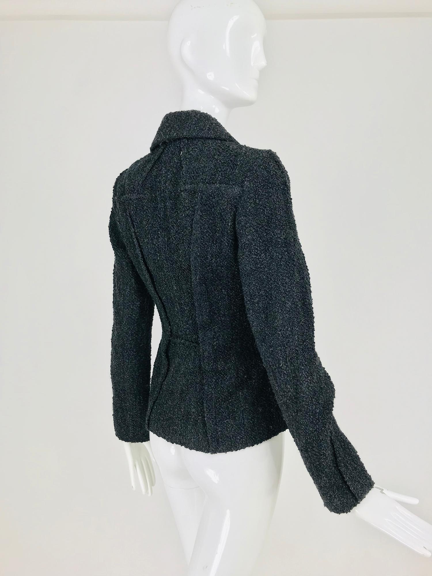Christian Dior Boutique Grey Boucle Outside Seam Jacket 6