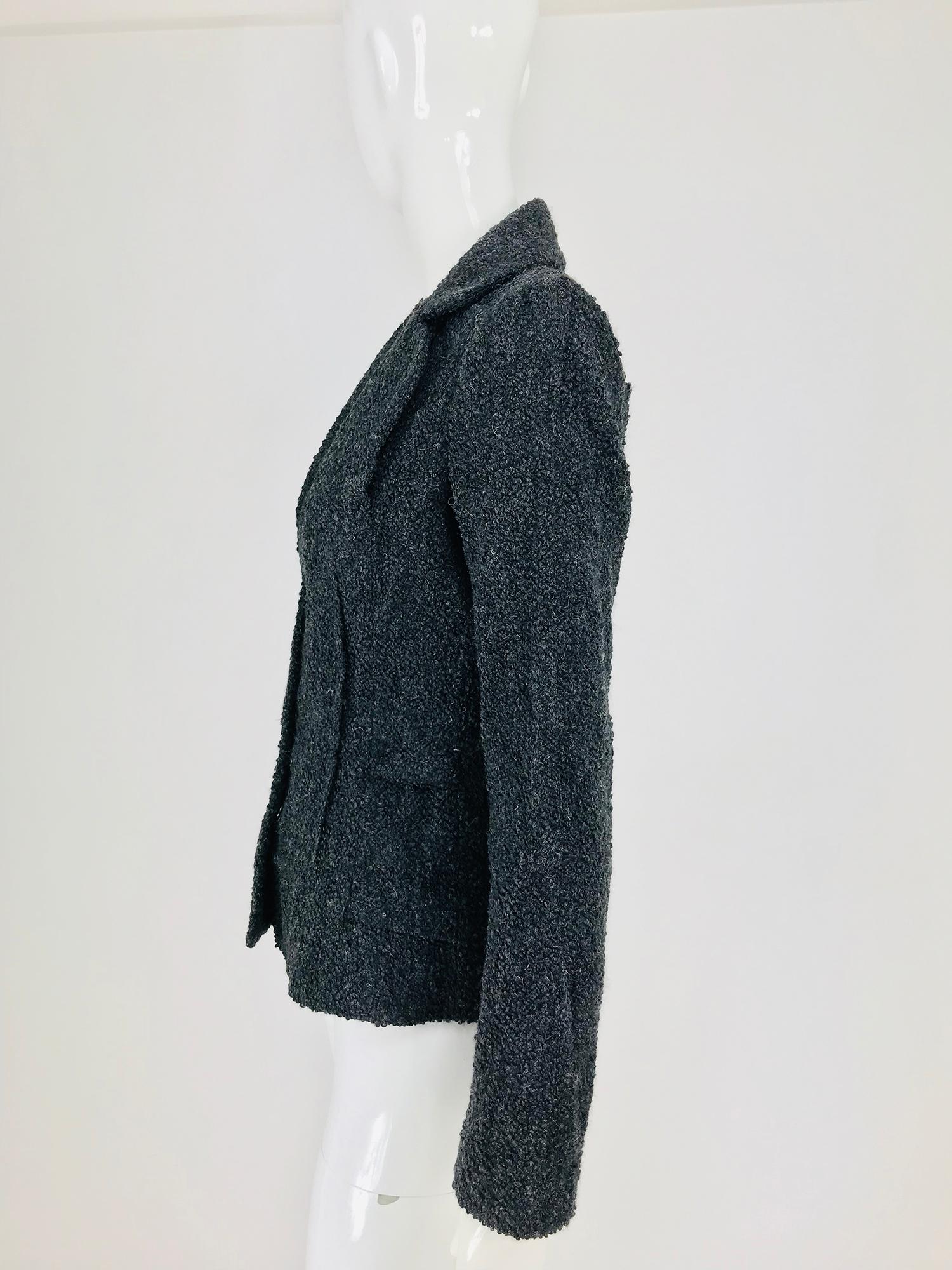 Christian Dior Boutique Grey Boucle Outside Seam Jacket In Excellent Condition In West Palm Beach, FL