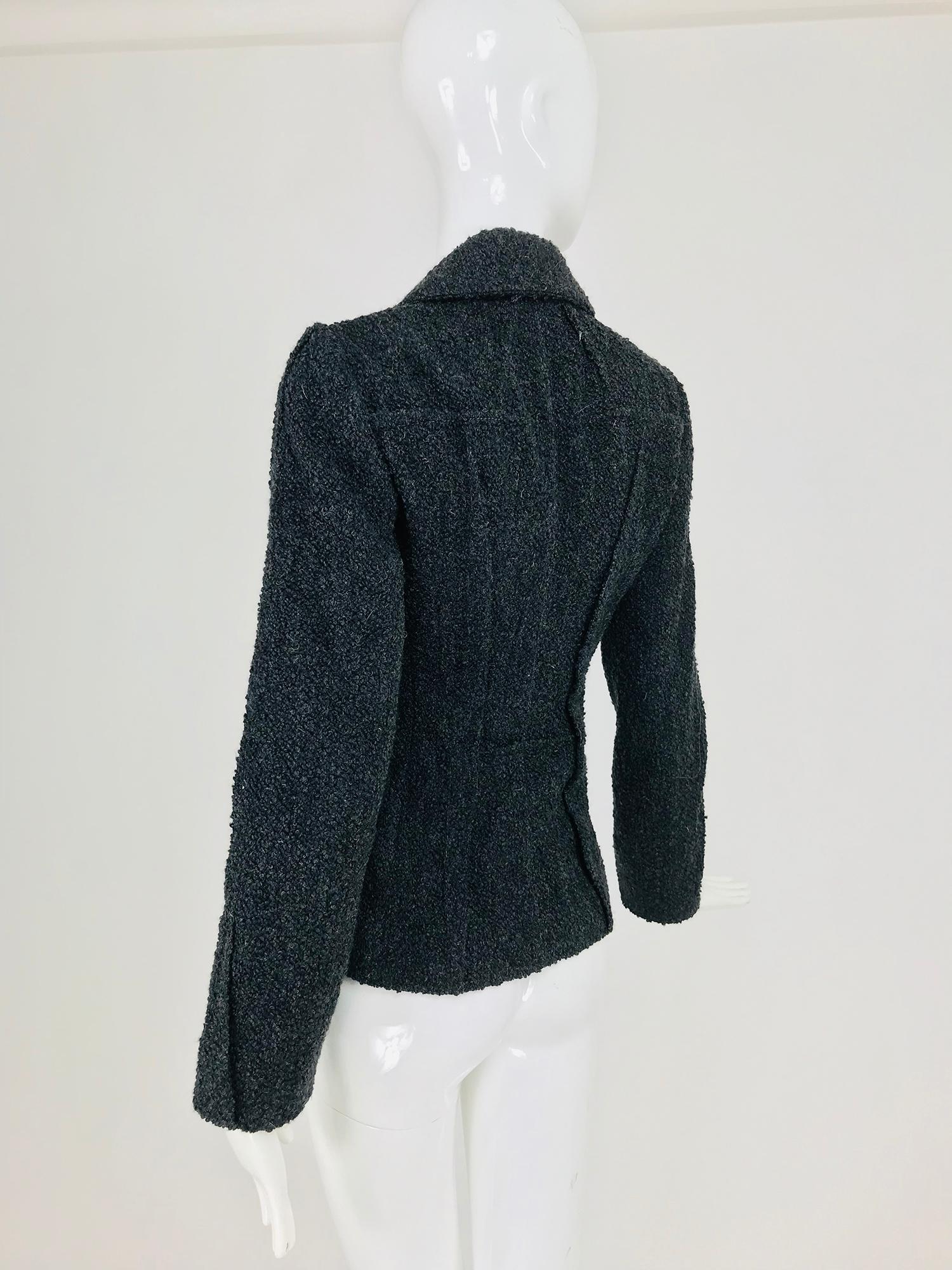 Christian Dior Boutique Grey Boucle Outside Seam Jacket 2